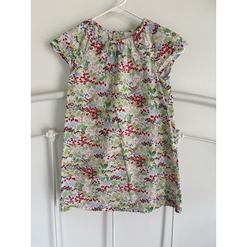 Hanna Andersson Cotton Floral dress red yellow cottage core Girls 120
